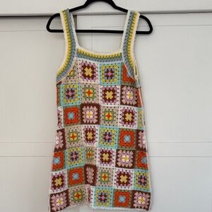 Crochet Square Mini Dress